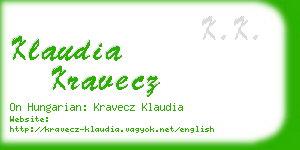 klaudia kravecz business card